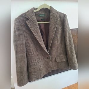 Ralph Lauren Plaid Tweed Blazer